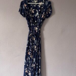 Floral Navy Wrap Dress